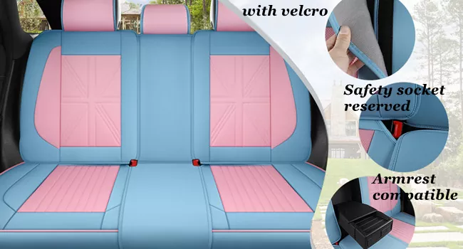 rear leather seat covers with center armrest compatibility